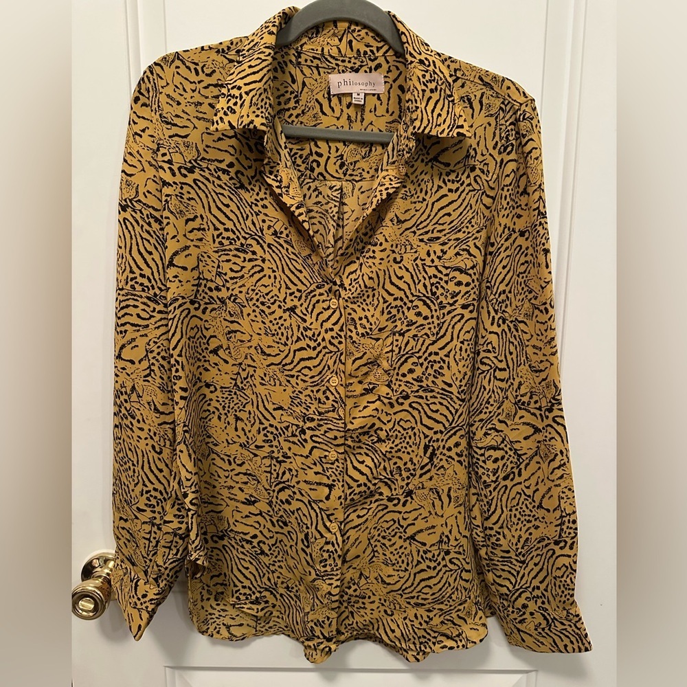 Philosophy Yellow and Black Patterned Top